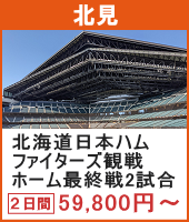 エスコンフィールドHOKKAIDO 北海道日本ハムファイターズ ホーム最終戦を含む2試合観戦ツアー 2日間